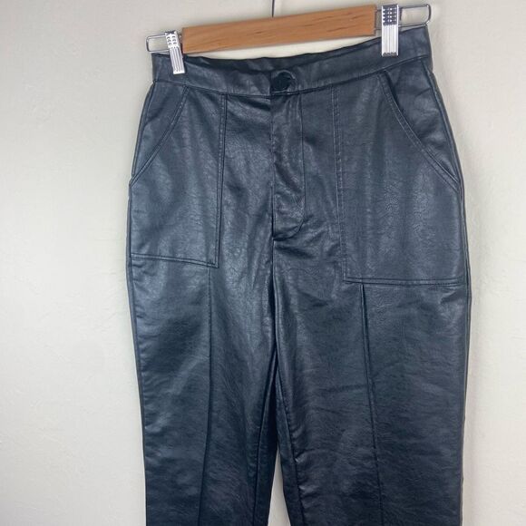 Princess Polly Faux Leather Encore Pant - Black - Picture 3 of 8